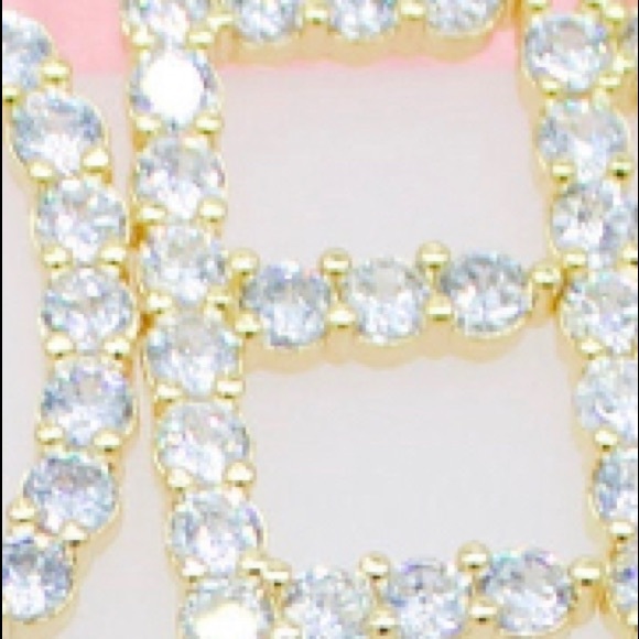 18K Gold Filled Letters With Cubic Zirconium Stone - Picture 2 of 2